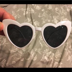 White Heart Cat Eye Sunglasses